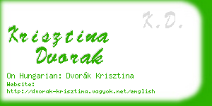 krisztina dvorak business card